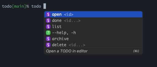 サブコマンドが補完される様子 completion
